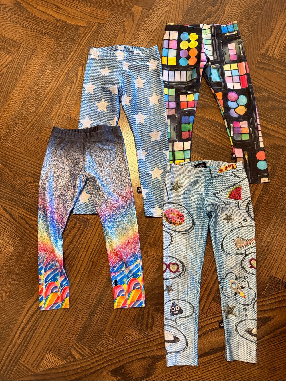 Terez  Multicolor Patterned Leggings - Star, Rainbow, Makeup & Space Designs